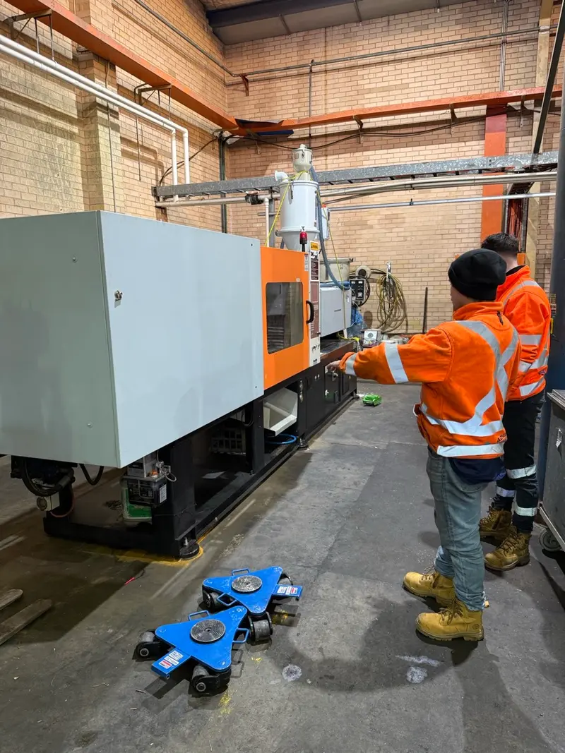 Technician servicing industrial plant equipment