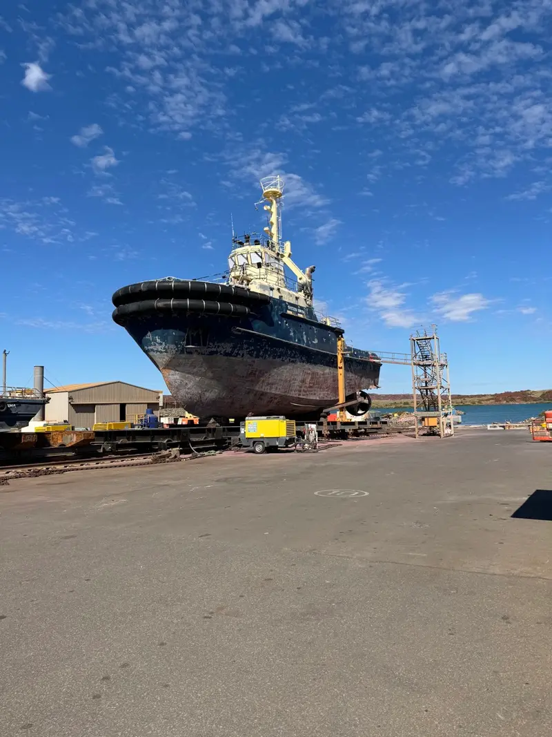 Marine vessel docked at port — AEM marine engineering